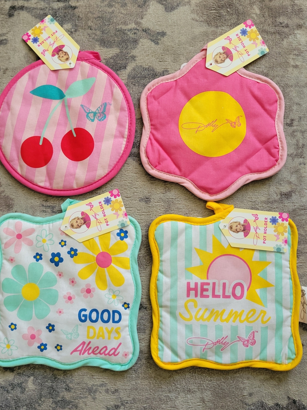 Dolly Parton Pink & Multi Floral 'Hello Summer' Pot Holder Set